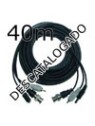 Cable alargo BNC + RCA + alimentación negro (40m)