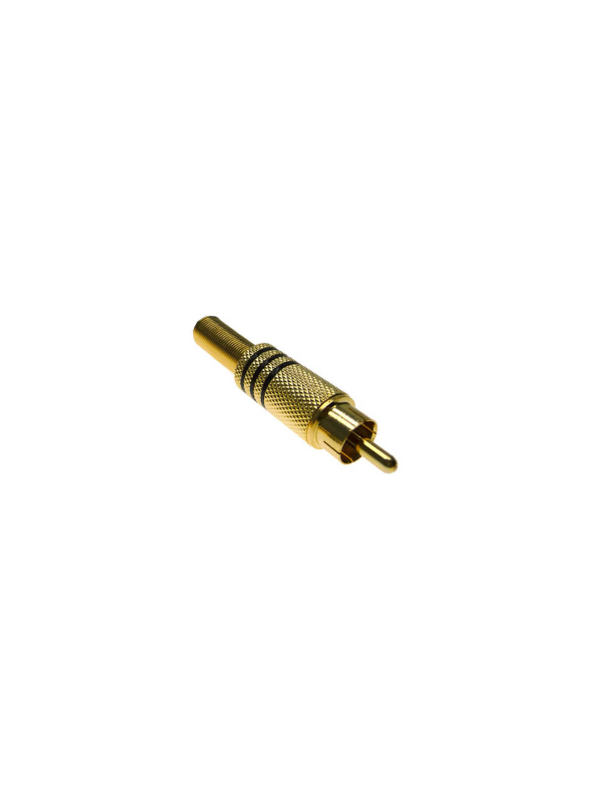 Conector RCA macho dorado con muelle 6mm