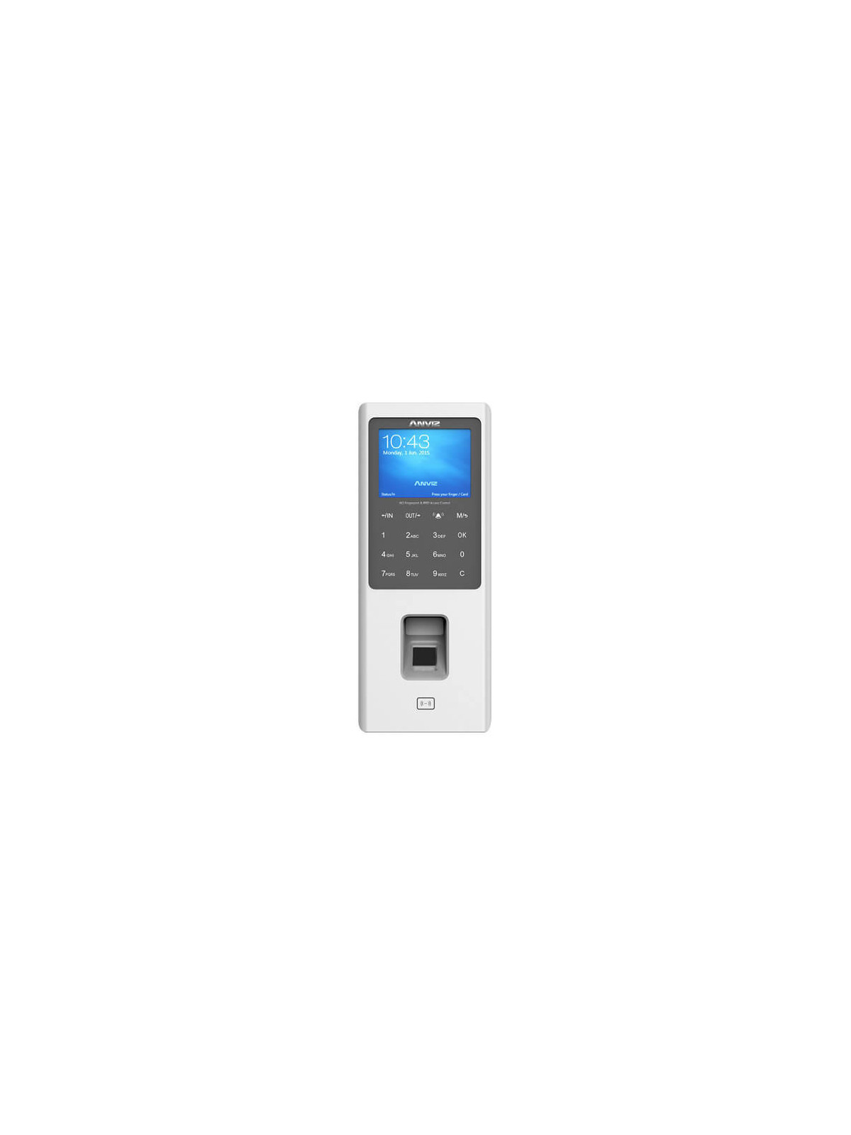 Lector biométrico autónomo Anviz W2 Huellas RFID Teclado RS485 miniUSB Wiegand