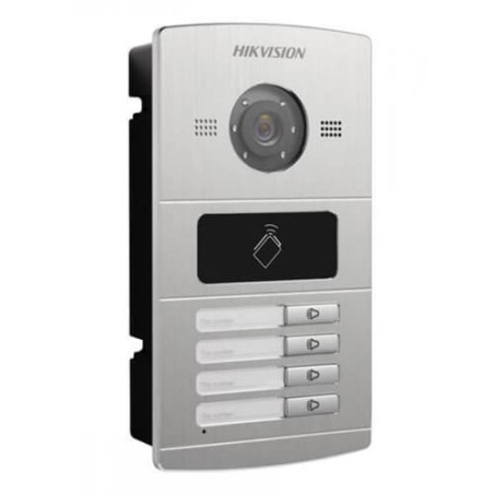 Videoportero IP Hikvision DS-KV8402-IM (4 botones) cámara 1.3MP Alarmas Mifare