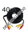 Cable alargo RCAx2 + alimentación negro (40m)