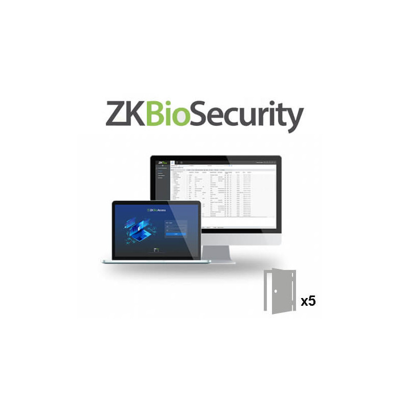 Licencia software control de accesos ZKTeco  ZK-BIOSECURITY-5D 5 puertas