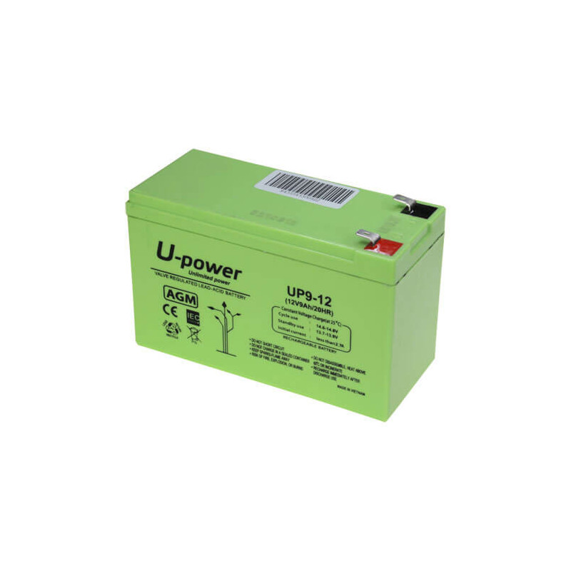 Batería recargable de plomo ácido AGM 12V 9A Upower BATT1290-U