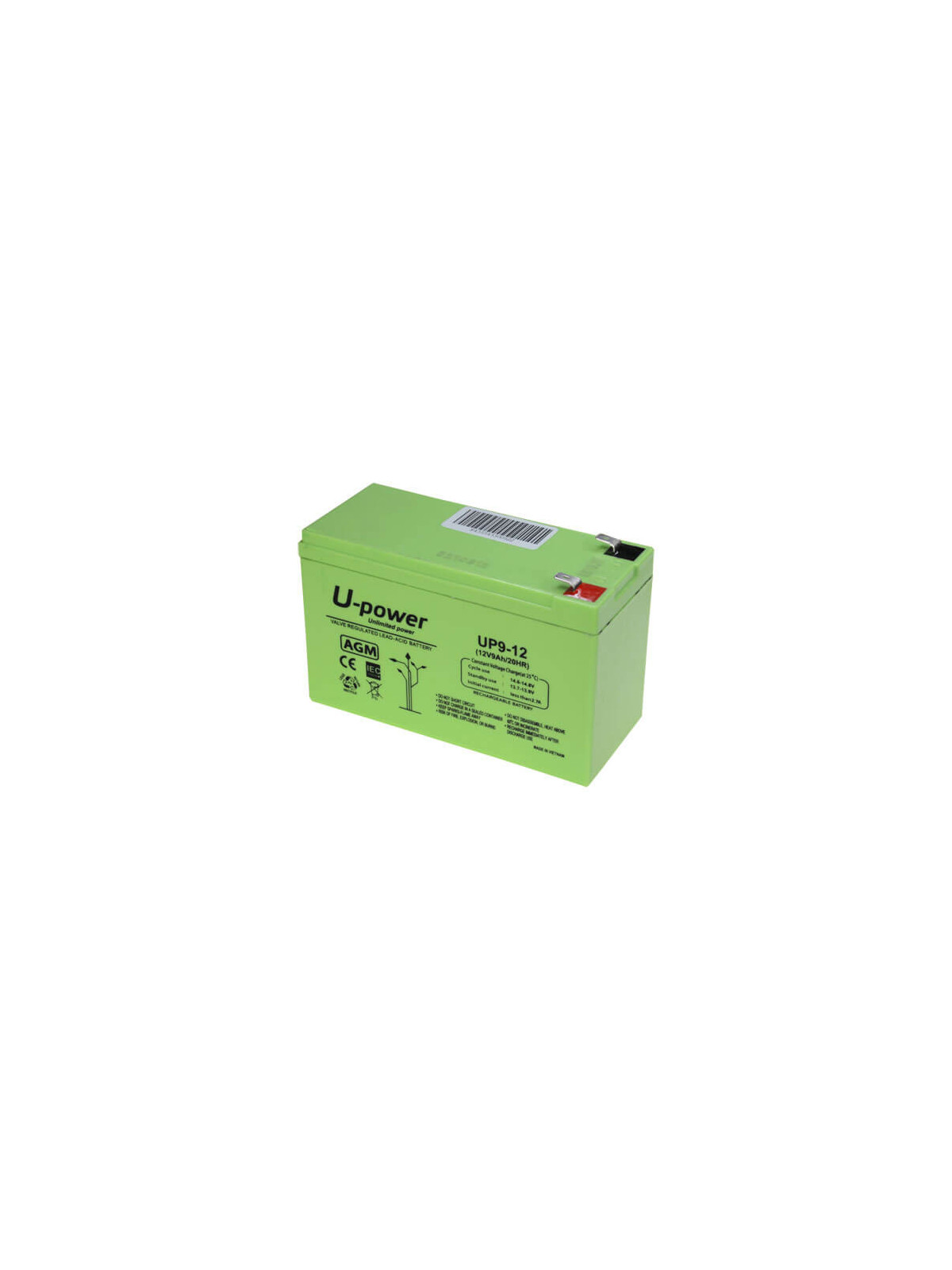 Batería recargable de plomo ácido AGM 12V 9A Upower BATT1290-U