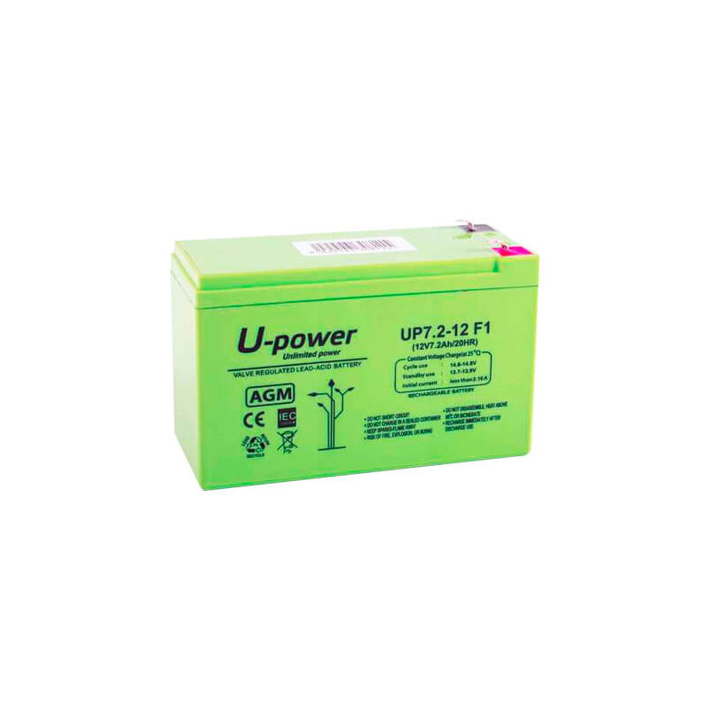 Batería recargable de plomo ácido AGM 12V 7.2A Upower BATT1272-U