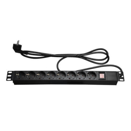 Toma de corriente múltiple PDU-8P1U-SWITCH enrackable 250VAC 16A (1U)