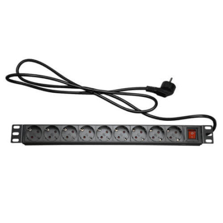 Toma de corriente múltiple PDU-9P1U-SWITCH enrackable 250VAC 16A (1U)