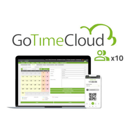 Licencia software control de presencia ZKTeco       ZK-GOTIMECLOUD-10 10 usuarios