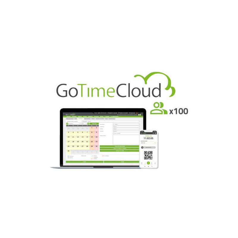 Licencia software control de presencia ZKTeco      ZK-GOTIMECLOUD-100 100 usuarios