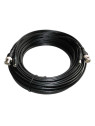 Cable alargo  coaxial RG59 BNC + alimentación negro (10m)