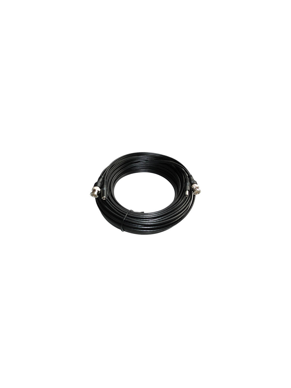 Cable alargo  coaxial RG59 BNC + alimentación negro (30m)